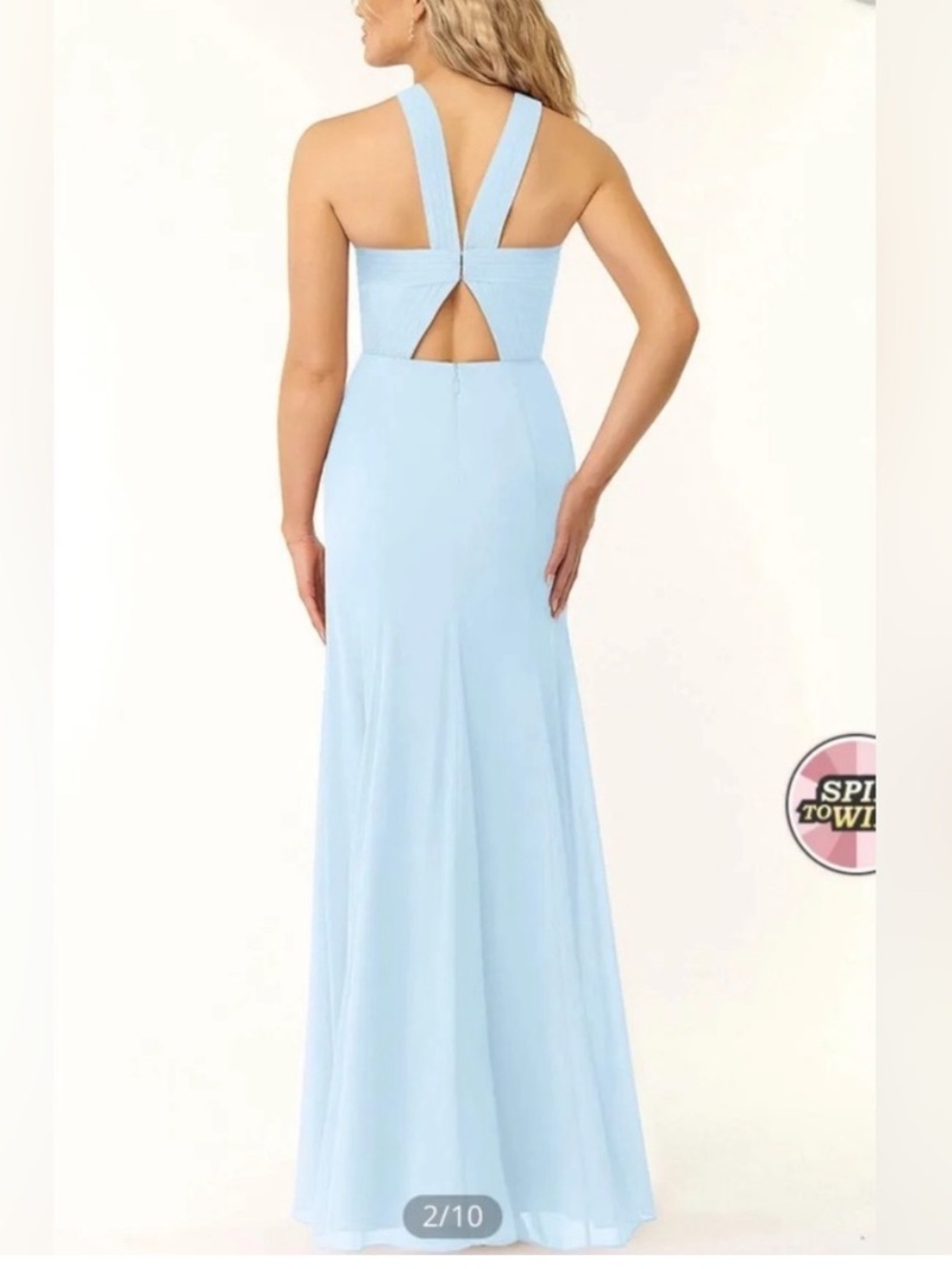 Azazie Sky Blue Open-Back Maxi Dress